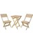 Ahşap Balkon Bahçe Mutfak 3'lü Bistro Set Katlanır 2 Sandalye 1 Masa Takım 50X50CM Nat MB247 1