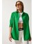 Oversize Basic Gömlek Koyu Yeşil LDD0003 4
