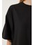 Basic Oversize Örme T-Shirt Siyah 4