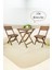 Ahşap Balkon Bahçe Mutfak 3'lü Bistro Set Katlanır 2 Sandalye 1 Masa Takım 50X50CM Ykma MB246 1