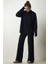 Şık Triko Kazak Pantolon Takım Siyah 2