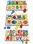 Ahşap Puzzle 3'ü 1 Arada Alfabe Geometri Sayılar Renkli Ahşap Parçalar 10 Parça 1