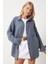Oversize Basic Müslin Gömlek Antrasit LMX0002 2