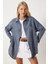 Oversize Basic Müslin Gömlek Antrasit LMX0002 3