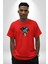 Iskelet Karayip Korsaları Pamuklu Bisiklet Yaka Kadın Erkek Oversize Boyfriend Dijital Baskılı Kırmızı T-Shirt 4