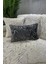 Yumuşak peluş ve şık varak detaylı bej koltuk örtüsü ve şal, 100x160 3