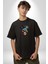 Iskelet Karayip Korsaları Pamuklu Bisiklet Yaka Kadın Erkek Oversize Boyfriend Dijital Baskılı Siyah T-Shirt 5