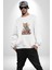 Suşi Balık Çiçek Japon Kedi Kadın Erkek Beyaz Baskılı Sweatshirt 4
