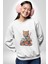 Suşi Balık Çiçek Japon Kedi Kadın Erkek Beyaz Baskılı Sweatshirt 5