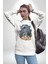 Gitar Astronot Müzik Uzay Kadın Erkek Beyaz Baskılı Sweatshirt 5