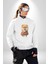 Teacup Pomernian Çeket  Kadın Erkek  Beyaz Baskılı Sweatshirt 4