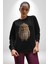 Baykuş Kadın Erkek Siyah Baskılı Sweatshirt 3