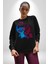 Lilo ve Stitch Aşk Kadın Erkek Siyah Sweatshirt 1
