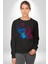 Lilo ve Stitch Aşk Kadın Erkek Siyah Sweatshirt 2