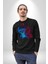 Lilo ve Stitch Aşk Kadın Erkek Siyah Sweatshirt 3
