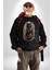 Şimşek Yağmur Kedi Kadın Erkek Siyah Baskılı Sweatshirt 2