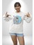 Astronot Uzayda Sıkılmış Kadın Erkek Beyaz Baskılı Sweatshirt 2