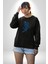 Basketbol Mars Uzay Smaçı Kadın Erkek Siyah Baskılı Sweatshirt 5