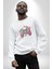 Oyun Kumandası Insanı Ele Geçirişi Kadın Erkek Beyaz Baskılı Sweatshirt 5