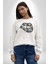 Ay Yıldız Dudak Bulut Dövme Kadın Erkek Beyaz Baskılı Sweatshirt 1