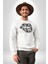 Ay Yıldız Dudak Bulut Dövme Kadın Erkek Beyaz Baskılı Sweatshirt 2