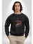 Resim Fırcası Kadın Erkek Siyah Baskılı Sweatshirt 3