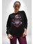 Cool Santa Claus Noel Baba Kadın Erkek Siyah Baskılı Sweatshirt 2