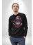 Cool Santa Claus Noel Baba Kadın Erkek Siyah Baskılı Sweatshirt 4