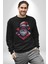Cool Santa Claus Noel Baba Kadın Erkek Siyah Baskılı Sweatshirt 5