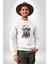 Yeni Yıl Noel Rottweiler Kadın Erkek Beyaz Baskılı Sweatshirt 1
