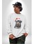 Yeni Yıl Noel Rottweiler Kadın Erkek Beyaz Baskılı Sweatshirt 5