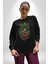 Kalp Parmak Kız Yeşillik Mutluluk Kadın Erkek Siyah Baskılı Sweatshirt 2