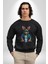 Halter Spor Güneş Gözlüüğü Tavşan Kadın Erkek Siyah Baskılı Sweatshirt 3
