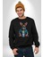 Halter Spor Güneş Gözlüüğü Tavşan Kadın Erkek Siyah Baskılı Sweatshirt 4