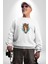 At Kafası Renkli Kadın Erkek Beyaz Baskılı Sweatshirt 1