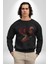Anka Kuşu Ateş Kuşu Kadın Erkek Siyah Baskılı Sweatshirt 4