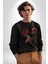 Anka Kuşu Ateş Kuşu Kadın Erkek Siyah Baskılı Sweatshirt 5