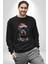 Yeni Yıl Noel Rottweiler Kadın Erkek Siyah Baskılı Sweatshirt 2