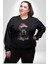 Yeni Yıl Noel Rottweiler Kadın Erkek Siyah Baskılı Sweatshirt 3