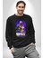 Fortnite Karakterleri Oyun Kadın Erkek Siyah Sweatshirt 4