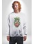 Kalp Parmak Kız Yeşillik Mutluluk Kadın Erkek Beyaz Baskılı Sweatshirt 2