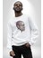 Çiçekli Goril Doğa Kadın Erkek Beyaz Baskılı Sweatshirt 1