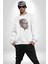 Çiçekli Goril Doğa Kadın Erkek Beyaz Baskılı Sweatshirt 3