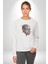 Çiçekli Goril Doğa Kadın Erkek Beyaz Baskılı Sweatshirt 5