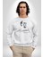 Kemal Atatürk Imza ve Silüet Kadın Erkek Beyaz Baskılı Sweatshirt 1