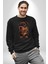 Sevimli Çoban Köpeği Kadın Erkek Siyah Baskılı Sweatshirt 1