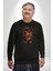 Sevimli Çoban Köpeği Kadın Erkek Siyah Baskılı Sweatshirt 3