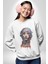 Khansa Eşarp Kadın Tasarımı Kadın Erkek Beyaz Baskılı Sweatshirt 4