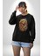 Golden Çiçekli Baby Face Kadın Erkek Siyah Baskılı Sweatshirt 1