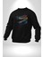 Timsah Renkli Kafası Kadın Erkek Siyah Baskılı Sweatshirt 2